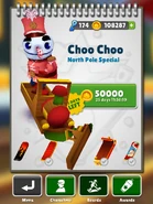 Purchasing Choo Choo with Buddy in his Candy Outfit