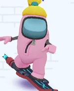 Crewmate Tasha surfing on Endeavour