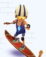 Nick in his Speed Outfit surfing on Gondola