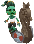 Moira surfing on Viking