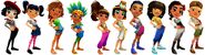 Coco, Harumi, Kim, Carmen, Amira, Jasmine, Noon, Mina, Rosa, and Olivia in Tricky Poses