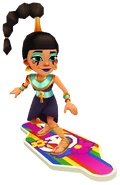 Jasmine in her Ankh Outfit surfing on Groovy