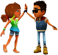Kim and Tony high fiving