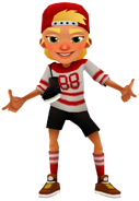 Olivia in her Skate outfit with The Burger King's pose