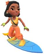 Alia surfing on Aero Fish