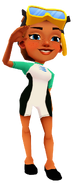 Kim in her Dive Outfit with Olivia's pose