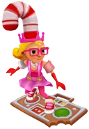 Elf Tricky in her Candy Outfit surfing on Ginger Boom