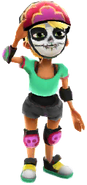 Olivia in her Derby Macabre Outfit in scroll bar pose