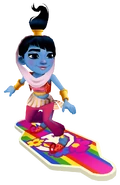 Amira in her Genie Outfit surfing on Groovy
