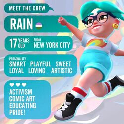 Rain (Subway Surfers), LGBT Characters Wikia