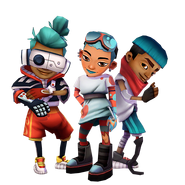 Zayn com Andy com seu Traje Gamer e Nina com seu Traje White Night.