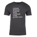 Names tshirt charcoal