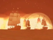 The destruction of the Kooluk ship.