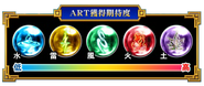 The Water Rune, Lightning Rune, Wind Rune, Fire Rune, and Earth Rune in Genso Suikoden Pachisuro