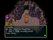 The secret passage where Crowley is hiding.