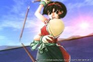 Nanami wields her three-piece rod in the near end of Suikoden II's opening sequence