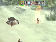 Lazlo using the Rune of Punishment in Suikoden Tactics.