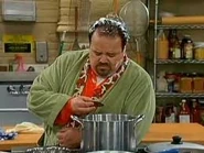 Chefpaolo.jpg (10 KB) Chef Paolo snacks on gravy-covered chocolate early in the morning.