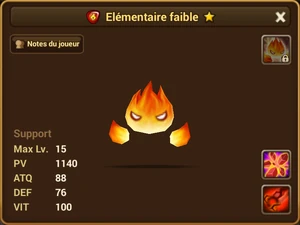 Élémentaire faible (Feu) (face)