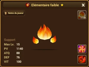 Élémentaire faible (Feu) (dos)