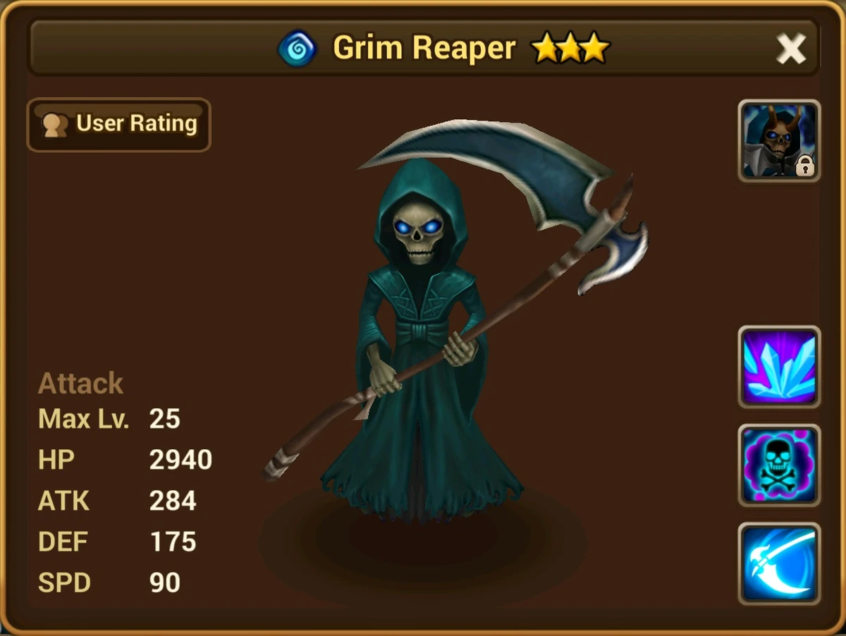 Grim Reaper (Water) Hemos/Gallery and trivia Summoners War Sky