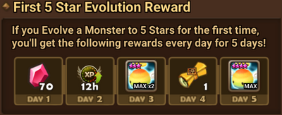 First 5* Evolution Reward