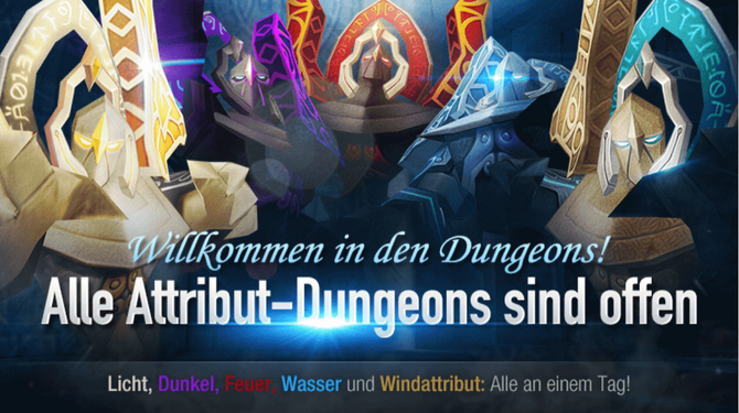 Alle Attributdungeons offen!