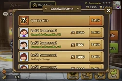 Players can start Goodwill battles with friends, Guild mates, and random players.