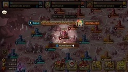 Bases whose defenses have been cleared get occupied by the attacking team.