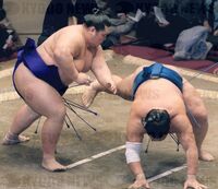 Sumanofuji loses to Ushiomaru (c. 2002)