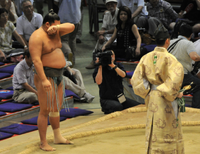 Rikishin emotional after winning the Makushita Yusho (c. 2014)