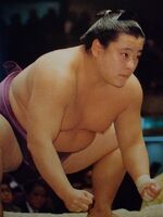 Kumao prepares for his upcoming match (c. 1993)