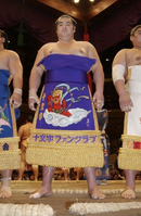 Jumonji during the Makuuchi dohyo-iri (c. 2004)