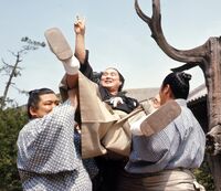 Maenoyama celebrates promotion to Ozeki (c. 1970)