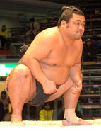 Kiozan prepares for his upcoming match (c. 2005)