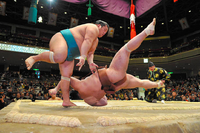 Homarefuji slaps down and defeats Jokoryu (c. 2013)