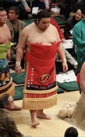 Mitoryu during the Juryo dohyo-iri (c. 2018)