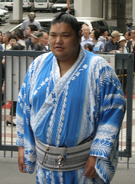 Surugatsukasa makes his way to the Kokugikan (c. 2008)