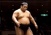 Ryudo prepares for his upcoming match in Juryo (c. 1995)