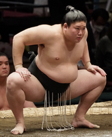 Nishinoryu prepares for his upcoming match (c. 2022)