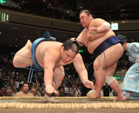 Kimurayama defeats Sagatsukasa (c. 2013)