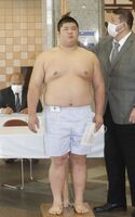 Kiryuko gets measured upon joining sumo (c. 2021)