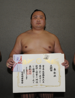 Kihonoumi wins his first Sandanme Yusho (c. 2012)