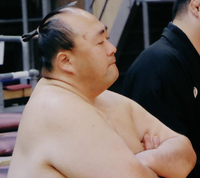 Hokutoryu awaits for his upcoming match (c. 2015)