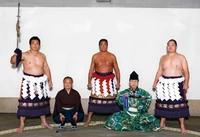 Kitanofuji's kanreki dohyo-iri in 2002