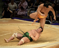 Wakanoshima loses to Kyokutaisei (c. 2014)