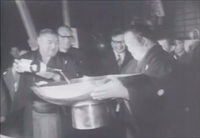 Wakahaguro celebrates his first and only Yusho (c. 1959)