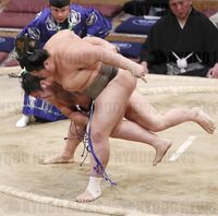 Satoyama throws Kotokamatani in his final match (c. 2018)
