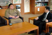 Masuhikari visits the mayor of his hometown (c. 2006)