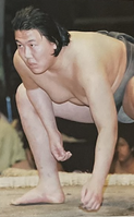 Kuninofuji prepares for his upcoming match (c. 2001)